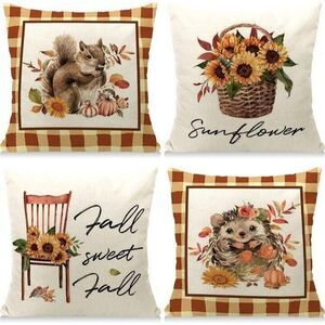 Cirzone Fall Pillow Covers 18x18 Set of 4
